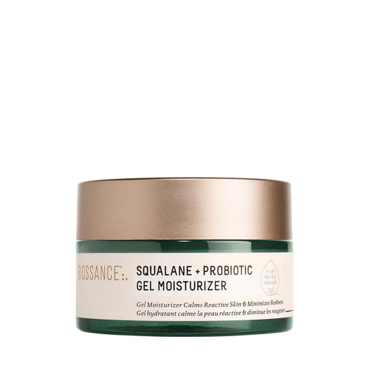 Biossance Squalane + Probiotic Balancing Face Gel Moisturizer - Advanced Formula for Oily & Acne-Prone Skin, Encapsulated Probiotics, Reduces Redness & Excess Oil, Soothes Sensitive Skin - 1.69 oz