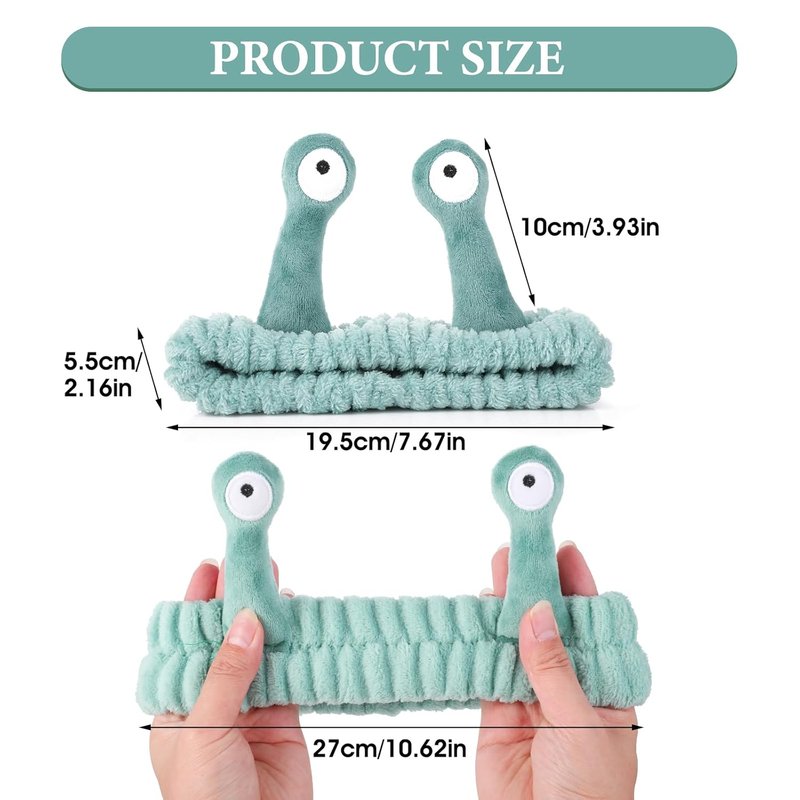 Cartoon Cute Flannel Headbands for Washing Face - 10PCS Spa Hair Accessories | Palm & Snail Designs
