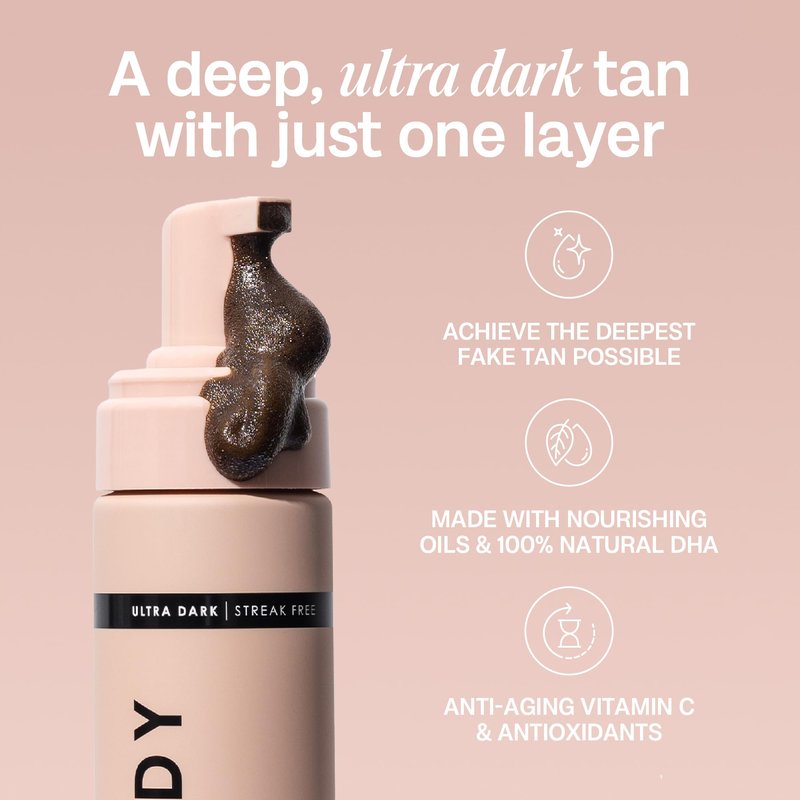 Bali Body Ultra Dark Self Tanner Mousse | Premium Sunless, Tanning Foam | Natural Green-Based Self Tan | Instant Bronze Fake Tan for All Skin Types, Vegan & Cruelty Free (200ml/6.7 fl oz)