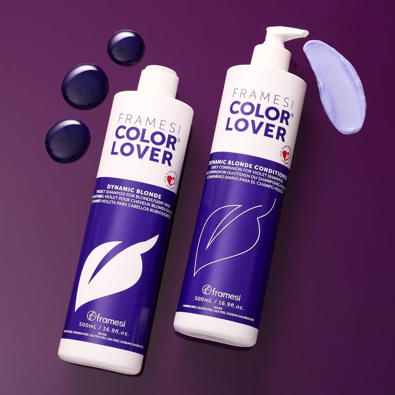 Dynamic Blonde Violet Purple Shampoo - Deep Violet Color Neutralizing for Blonde, Gray & White Hair | Sulfate-Free Moisturizing 16.9 Fl Oz