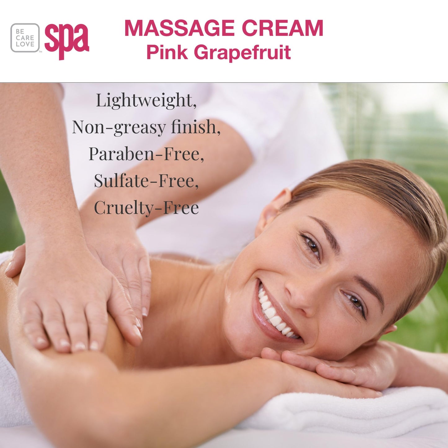BCL SPA Massage Cream - Body Lotion & Body Cream with Organic Pink Grapefruit, Shea Butter, Aloe Vera, Vitamin E, Argan, and Almond Oils - Nourish & Revitalize skin. Home/Professional use 16 fl oz