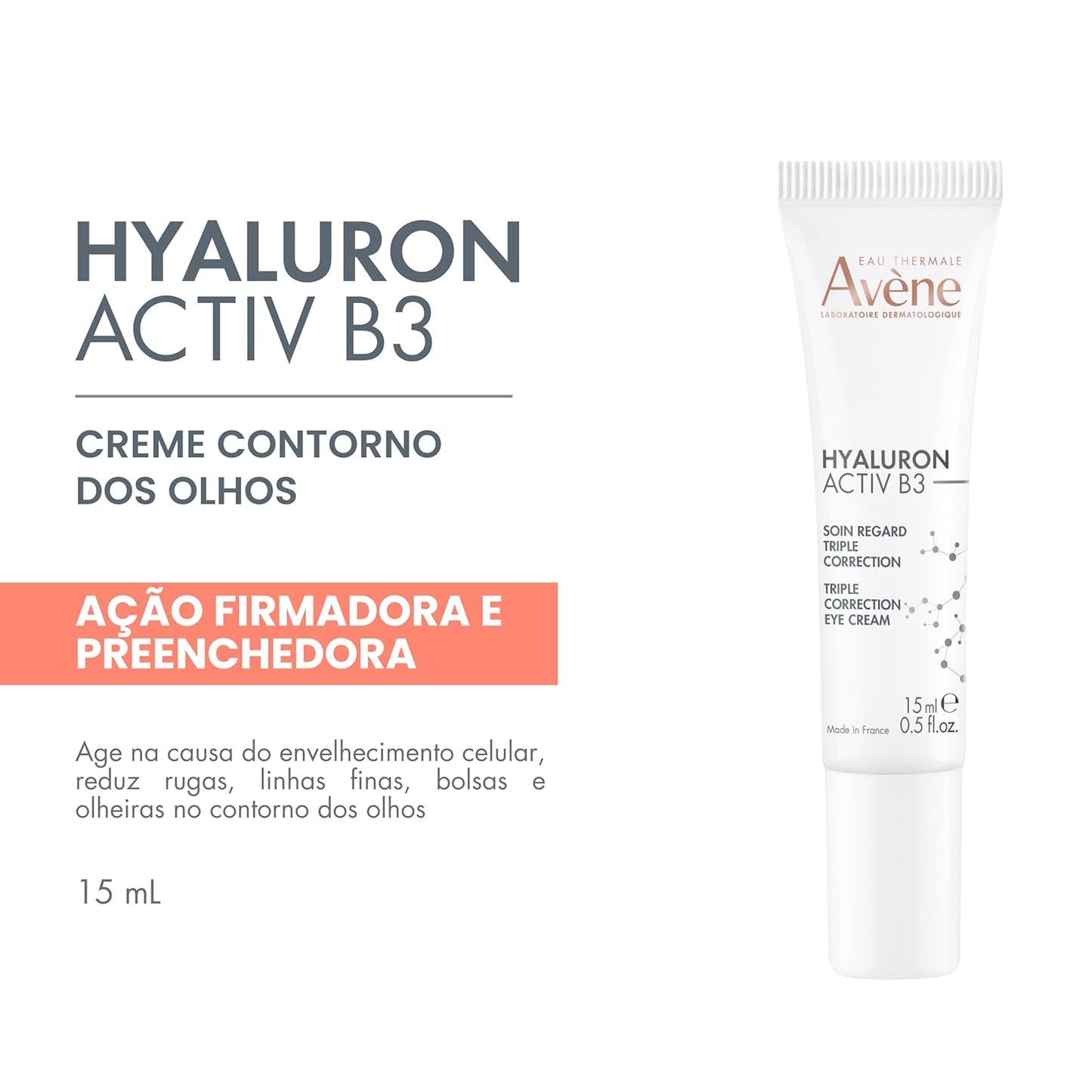 Avène Eye Cream - Hyaluron Activ B3 Triple Correction Formula | 0.5 Fl Oz