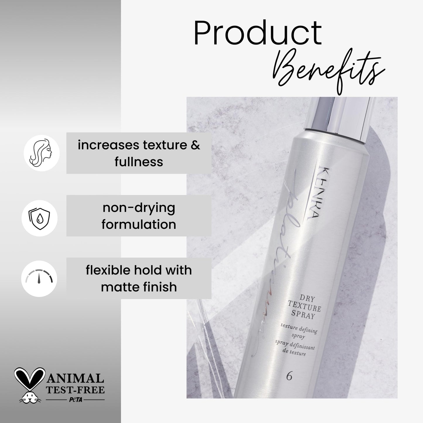 Kenra Platinum Dry Texture Spray 6 Bundle | Texture Defining Styler| Increases Texture & Fullness| Absorbs Oils & Impurities| Ultra-Lightweight, Non-Drying Formulation| All Hair Types| 5.3 oz + 1.5 oz