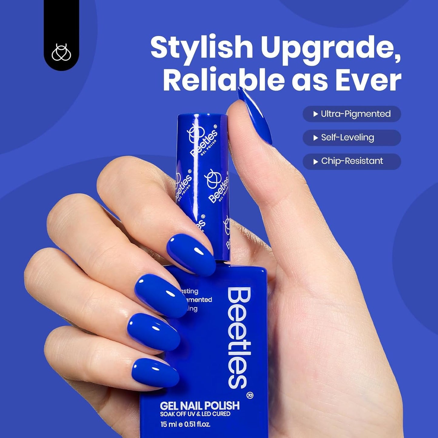 Beetles Red Gel Nail Polish 15ml 0.51 FL.OZ Red Color Soak Off U V LED 4th of July Gel Polish Nail Art Design Patriotic Manicure Salon DIY Home Colorful Bottle for Women