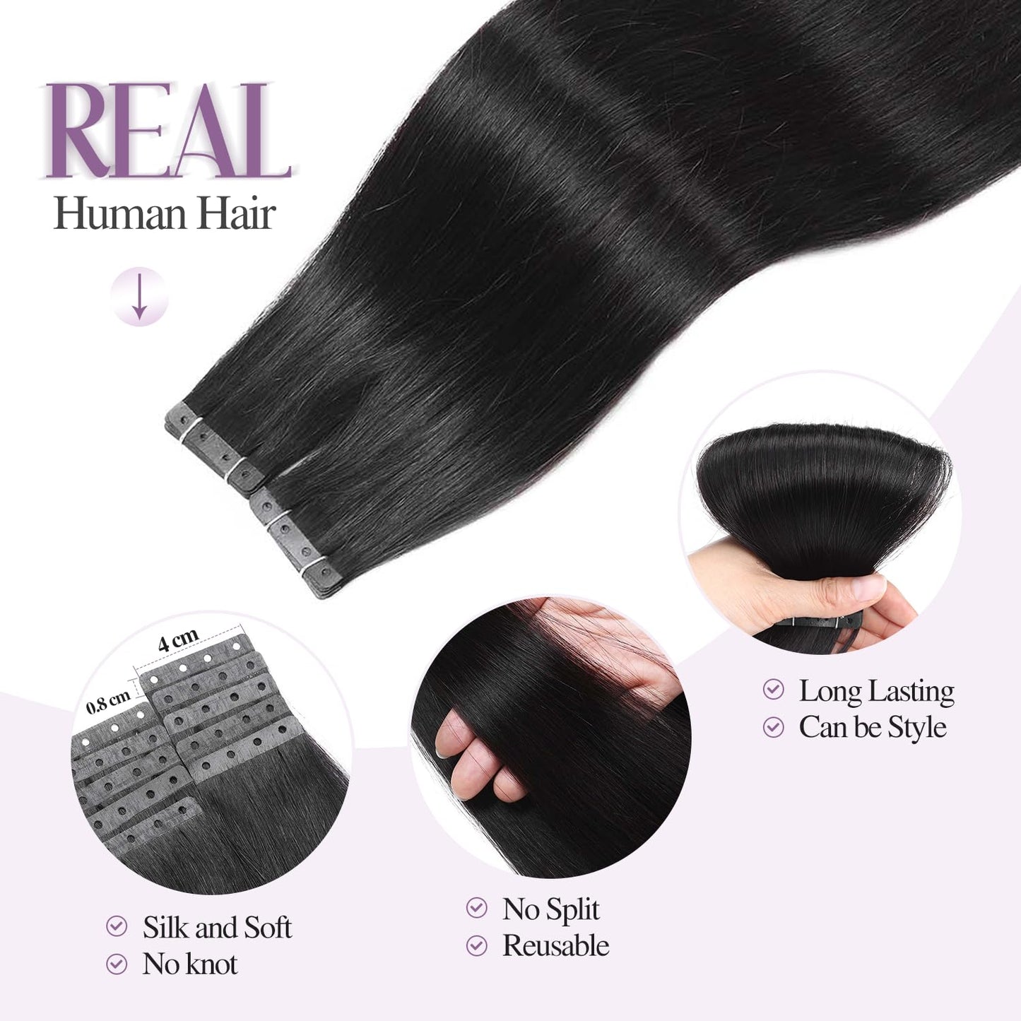 FANCEE OVO Hair Extensions Remy Human Hair PU Holes Wefts with Micro Beads Highlight Honey Blonde Volume Upgrade Butterfly Seamless Weft Invisible Beaded Hair Extension with Tools(40g 20Pcs, 14 Inch)