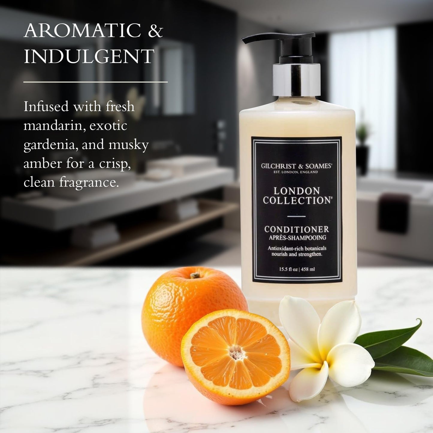Gilchrist & Soames London Collection Conditioner – Pure Sulfate, Paraben, & Cruelty Free Formula for All Hair Types, Gentle Clarifying & Moisturizing Care with Crisp, Clean Scent, 15.5 oz.