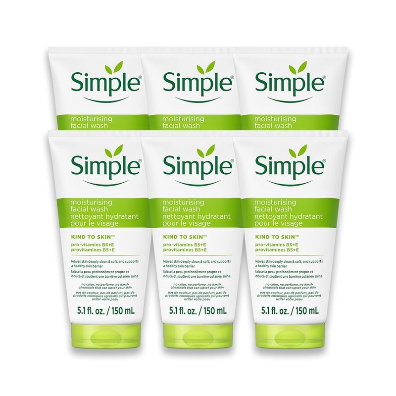 Moisturizing Face Wash - Gentle Facial Cleanser with Vitamin B5 & E | Sulfate-Free, 6 oz