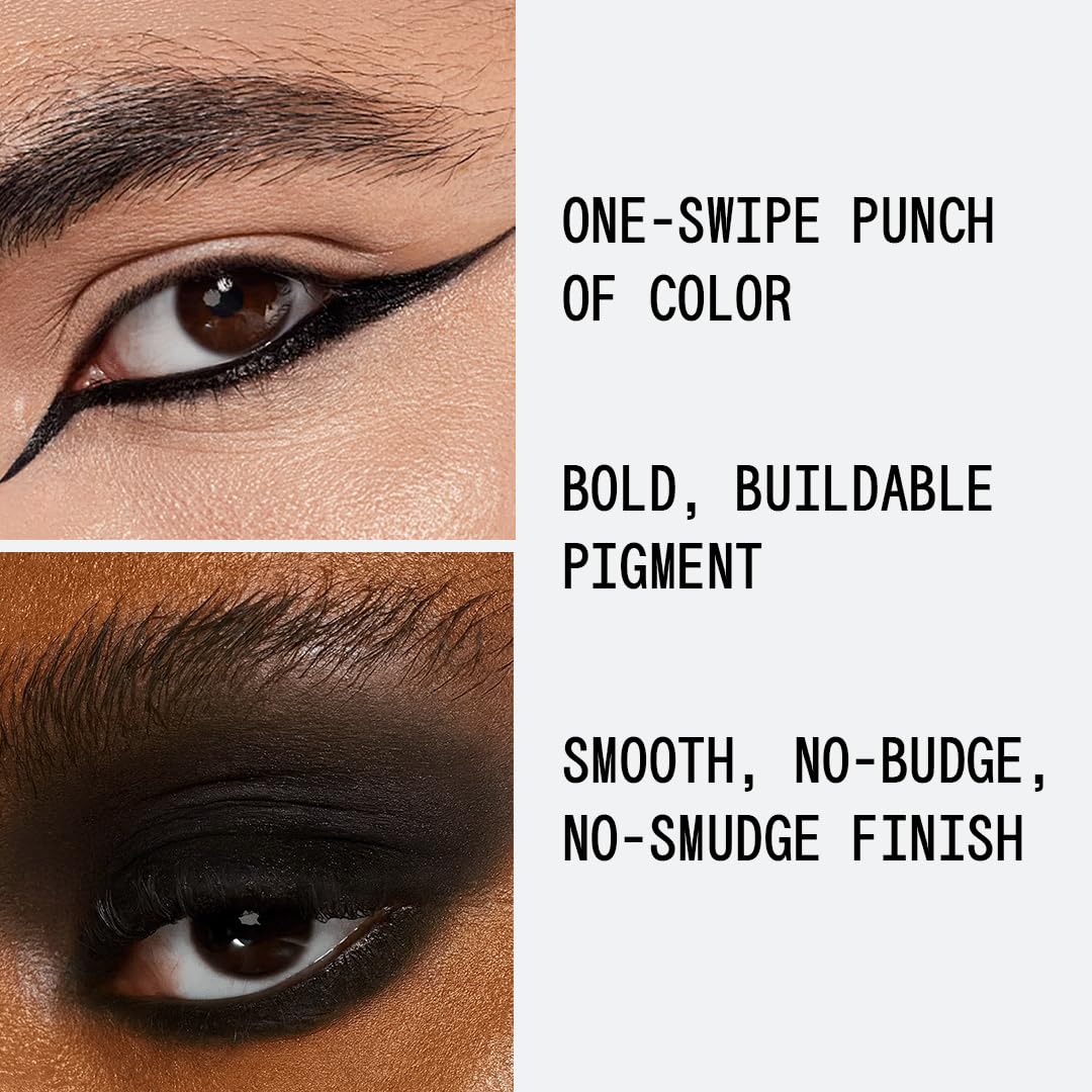 About-Face Matte Fluid Eye Paint | High-Pigment Liquid Eyeshadow, Long-Lasting Matte Finish - Matte Black