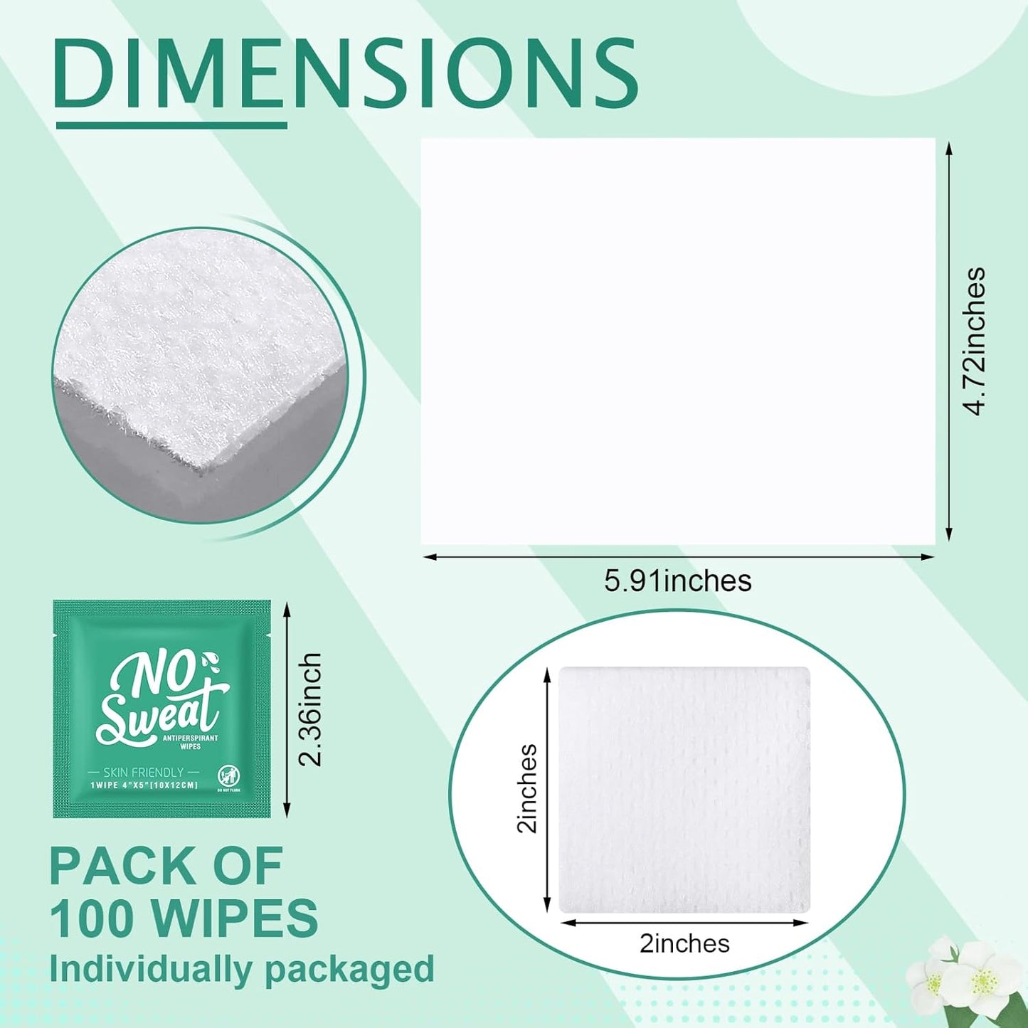 Timgle Mini Travel Deodorant Wipes - 150 Individually Wrapped Antiperspirant Wipes for Men, Women & Teens | Fresh Scent