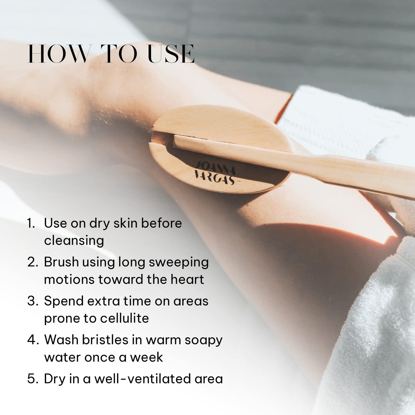 Joanna Vargas Ritual Brush. Natural Dry Brush to Stimulate Lymphatic System and Gently Exfoliate. Eco-Friendly Tool Safe for Whole Body