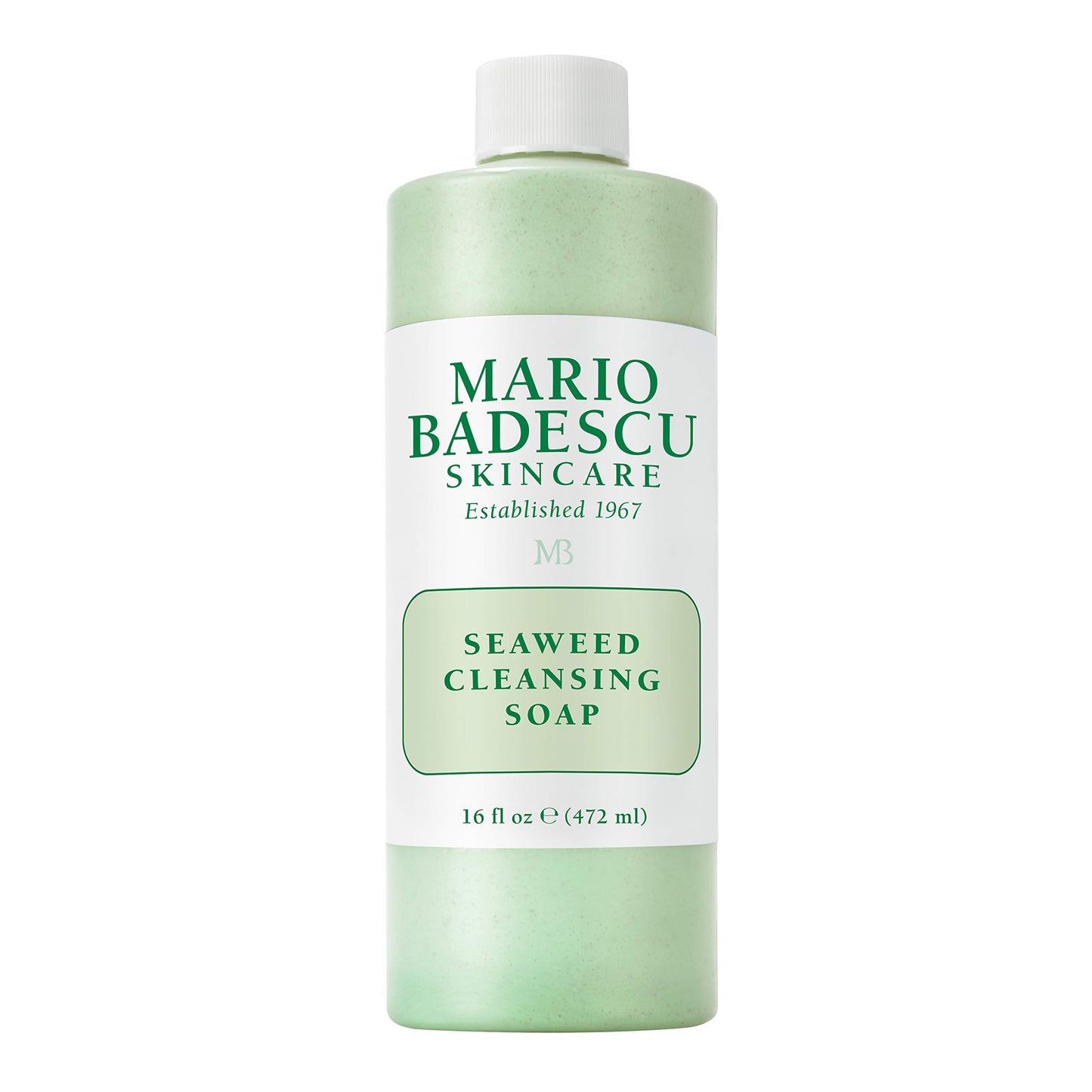 Mario Badescu Seaweed Cleansing Soap for All Skin Types |Creamy Cleanser that Gently Exfoliates |Formulated with Seaweed Grains & Bladderwrack Extract| 16 FL OZ