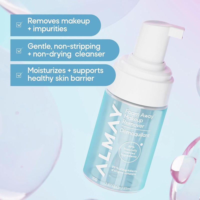 Almay Makeup Remover Foam - Gentle Hypoallergenic Face Cleanser | 2.87 fl oz, Vegan & Cruelty-Free