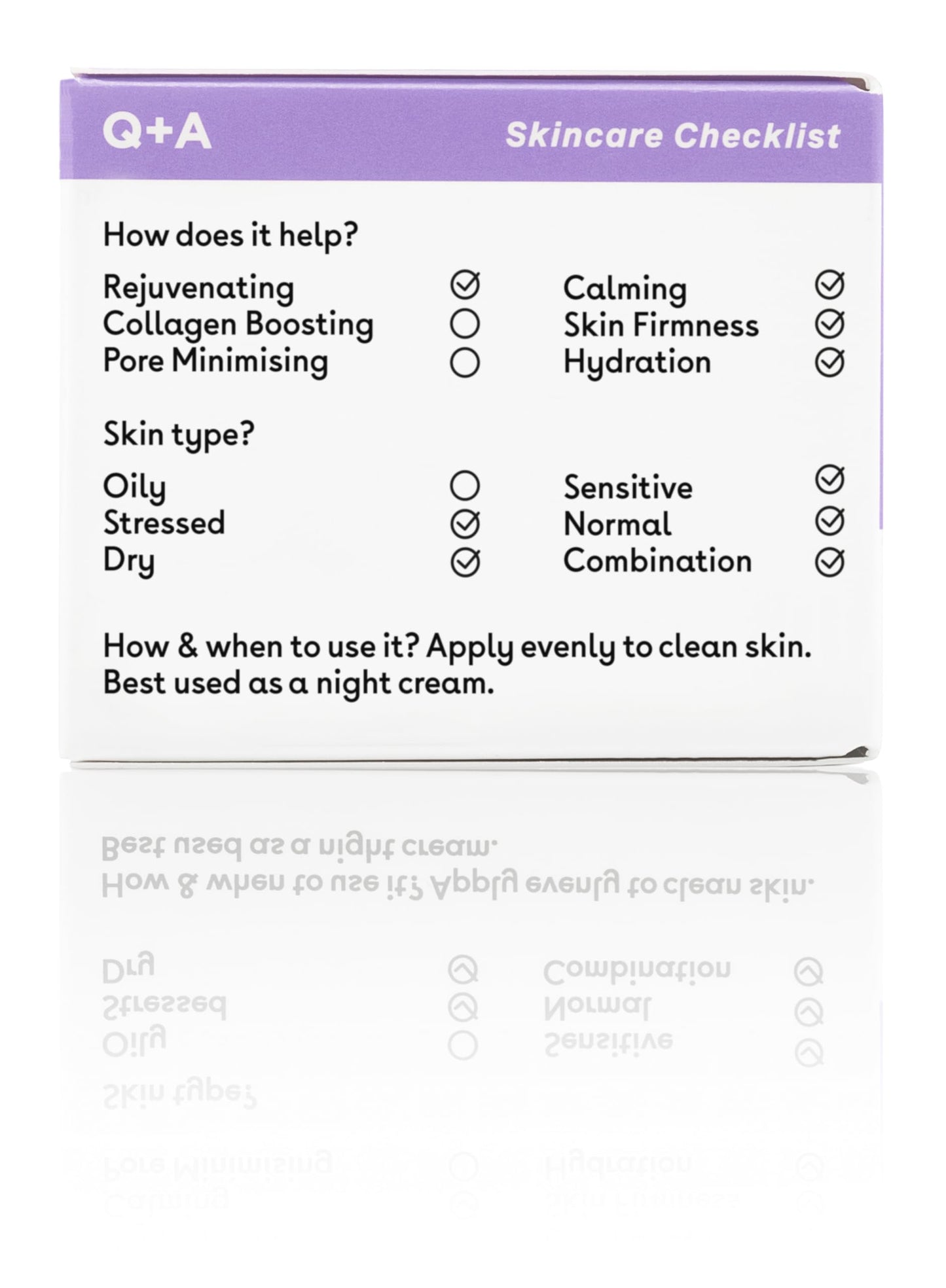 Q+A Chamomile Night Cream, a Super Soothing Moisturiser, works whilst you sleep for a hydrated and fresh complexion (1.8 Fl.Oz)