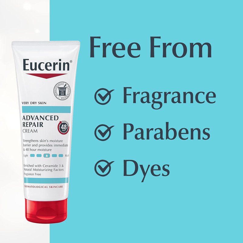 Eucerin Advanced Repair Body Cream - Urea-Enriched Moisturizer for Dry Skin | 8 OZ Unscented Tube