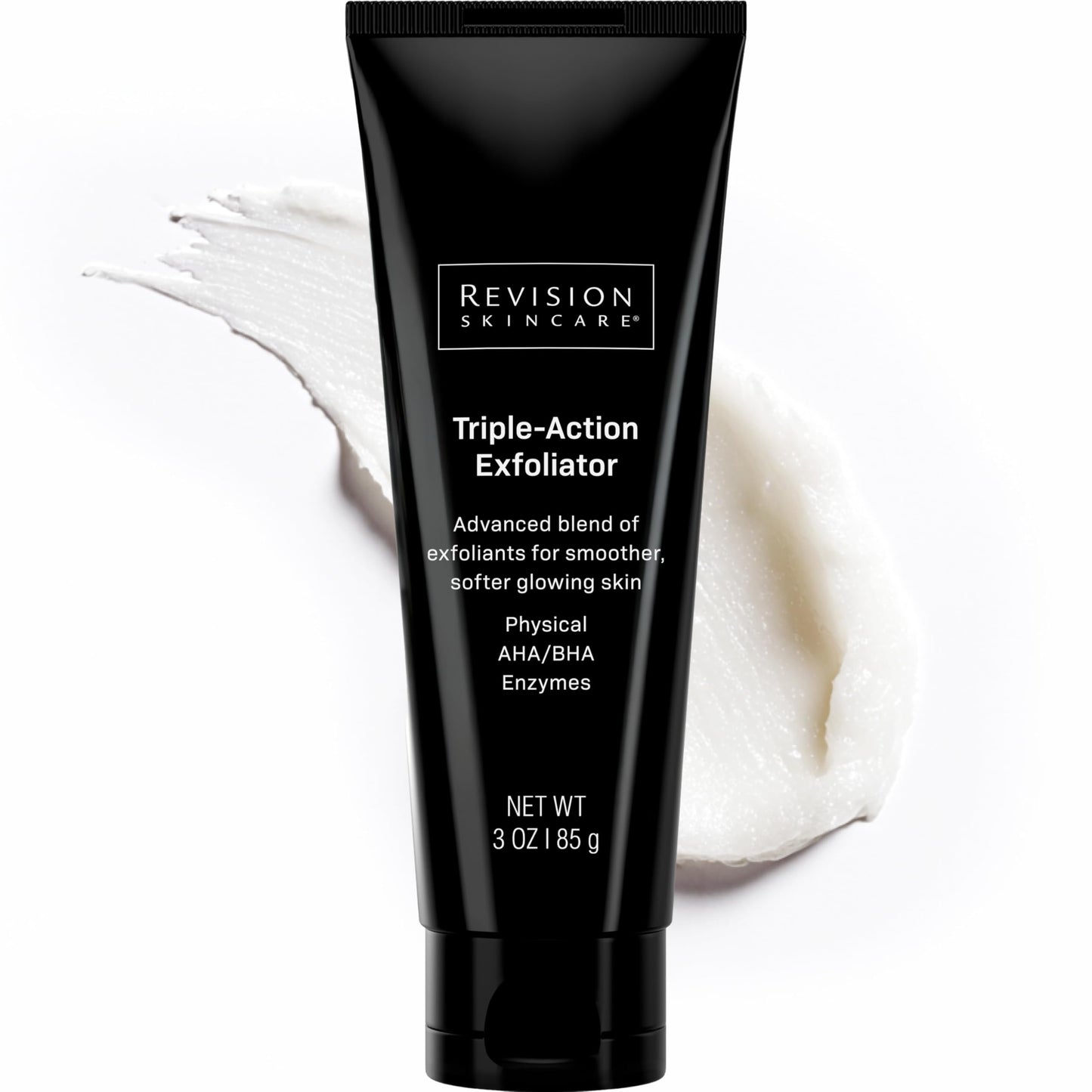 Revision Skincare Triple-Action Exfoliator, Clinical Face Exfoliator with Physical, Chemical and Enzymatic Exfoliation, AHA, BHA and Salicylic Acid to Polish Skin and Improve Texture, 3 oz