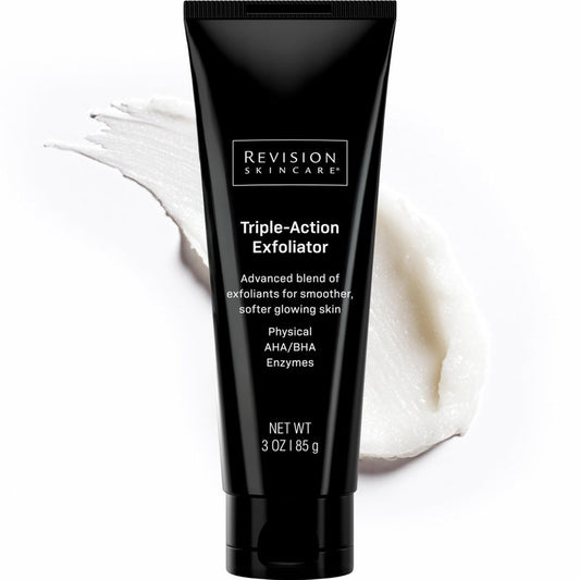 Revision Skincare Triple-Action Exfoliator, Clinical Face Exfoliator with Physical, Chemical and Enzymatic Exfoliation, AHA, BHA and Salicylic Acid to Polish Skin and Improve Texture, 3 oz