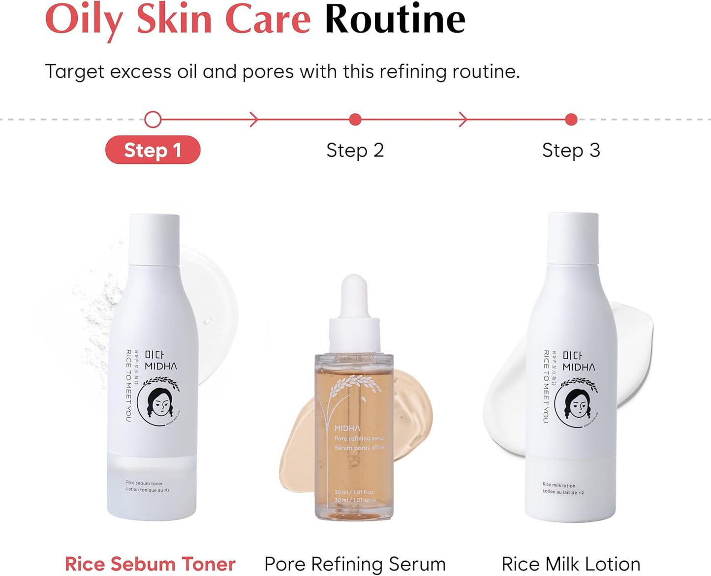 Rice Sebum Control Toner - Hydrating & Pore Refining 6.76fl.oz | Lightweight Vegan Formula for Oily & Sensitive Skin