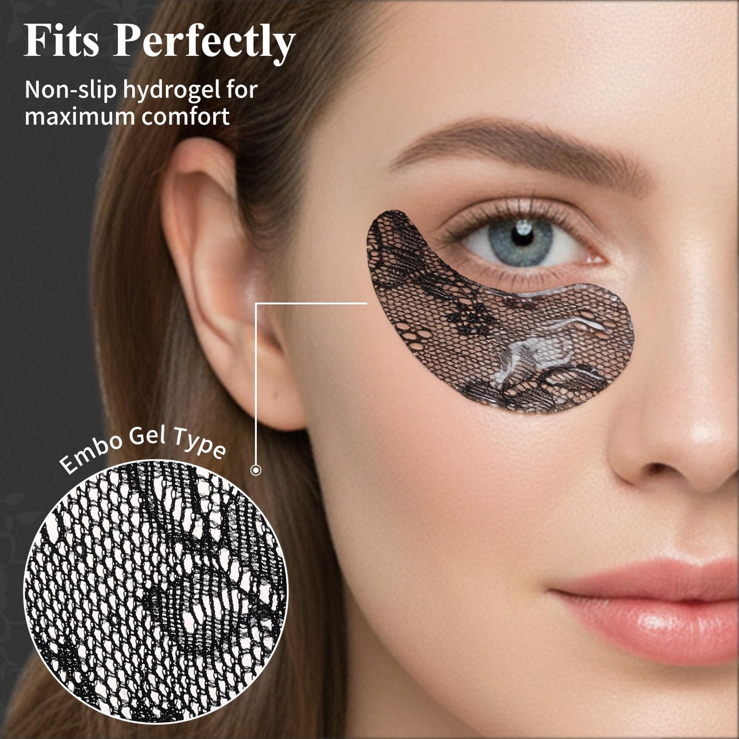 SPRINGSKY Under Eye Patches,Lace Eye Mask for Puffy Eyes and Dark Circles,Collagen Skin Care Products,Hydrating,Smoothing,Anti-Aging Eye Patch for Under Eye Bags（24 Pairs）