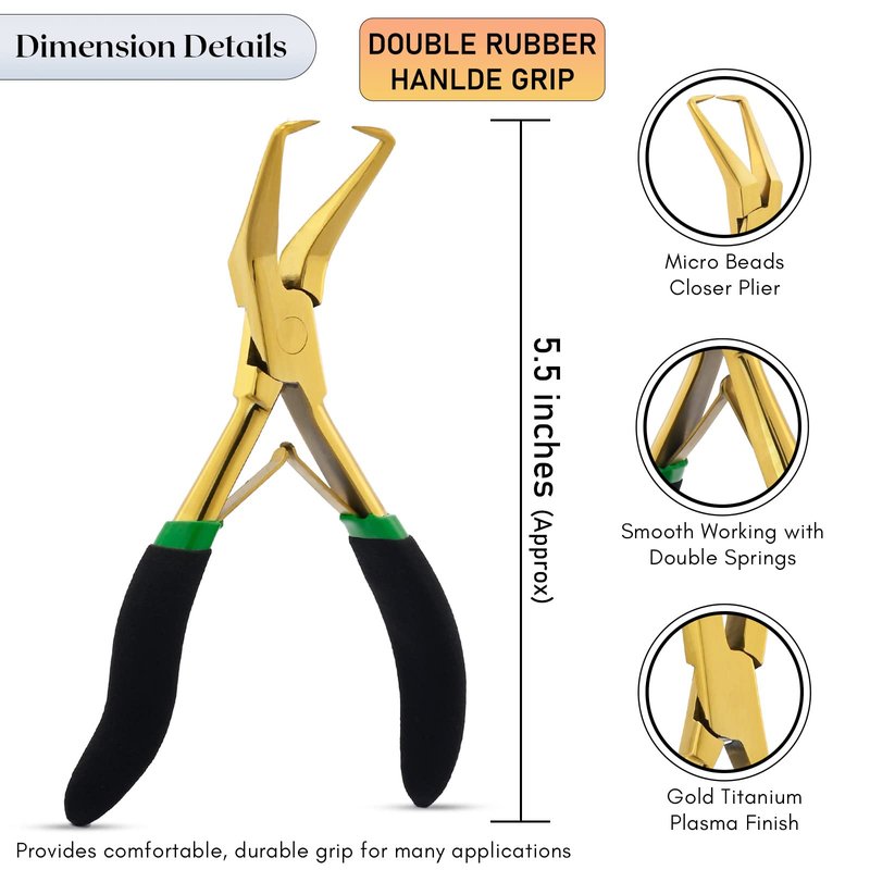 My Hair Tools Hair Extension Tools Kit – Micro Bead Closer & Remover Pliers, Pulling Loop, Needle Hook with Magnetic Case, Professional All-in-One Extension Tool Set