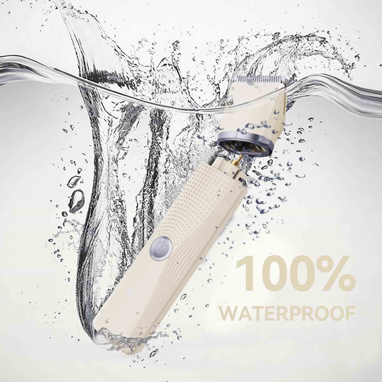 unibono 3-in-1 Electric Razor for Women - Waterproof Bikini Trimmer,Rechargeable Electric Shaver for Lady,Pubic Hair Trimmer Women,Personal Trimmer Groomer for Body Hair (Cream, LY)