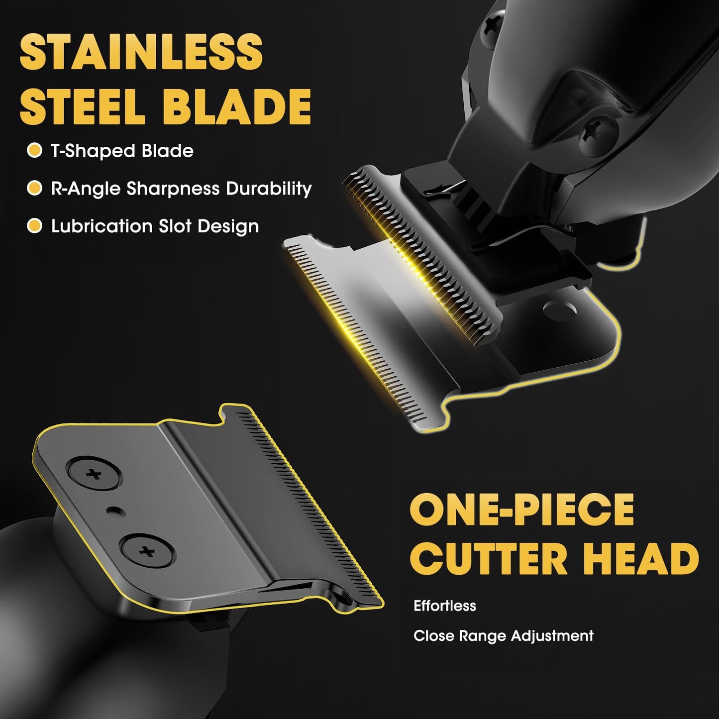 Dumite Professional Hair Clippers for Man,Electric Shavers Razor T-Blade Hair Trimmer, Men’s Grooming Kit Cordless Barber Trimmer Bald Shavers with 4 Guides & 3 Foil Head (Bronze)