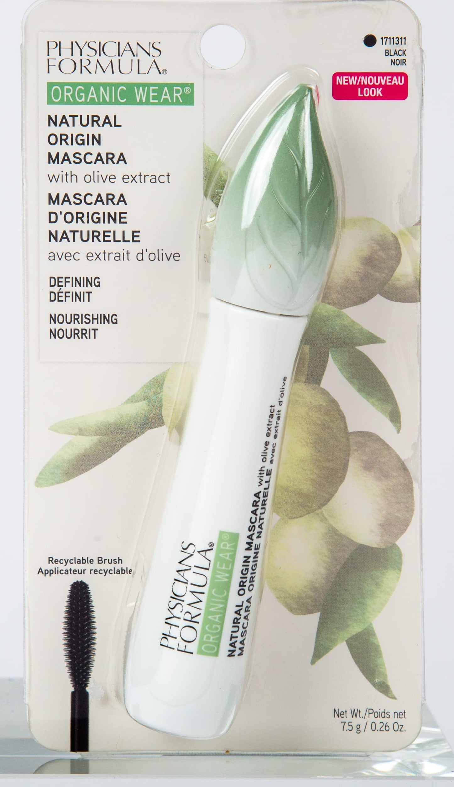 Physicians Formula Organic Wear Lash-Boosting All Natural Mascara, Lifts, Lengthens, For Sensitive Eyes, Dermatologist Tested - Natural Origin Black