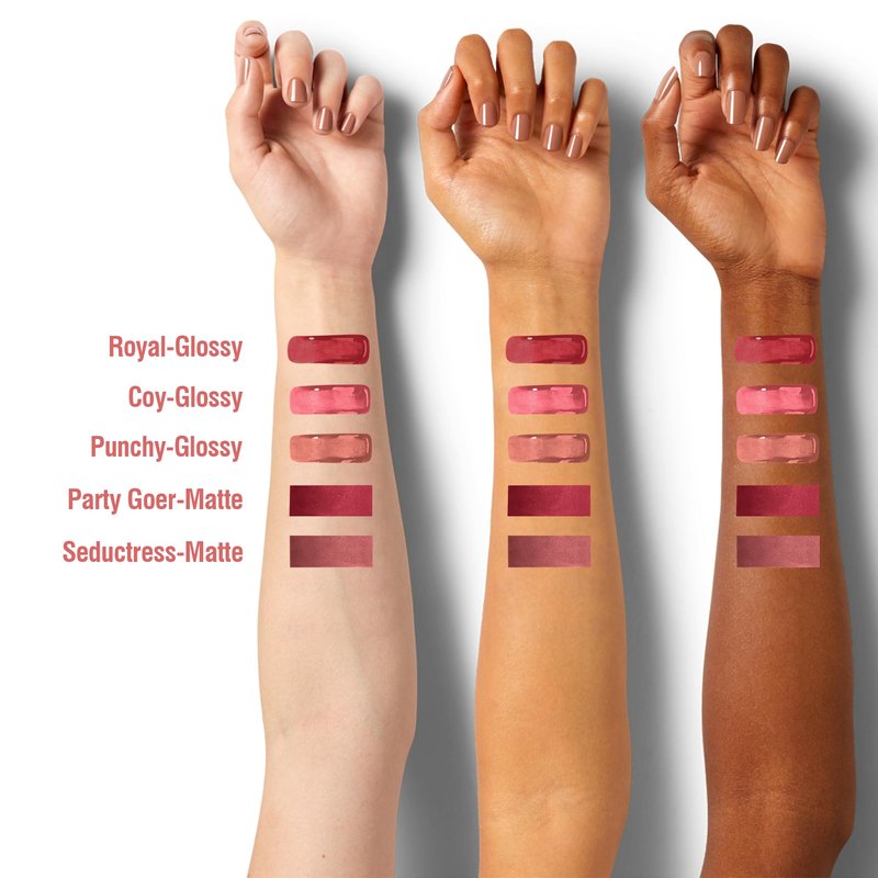 FV 3pcs Liquid Lipstick with High-Shine Finish, Highly Pigmented & Nourishing Formula, Long Lasting Lip Gloss for Women, Vegan & Cruelty-free, Royal+Coy+Punchy, 3.5mlx3