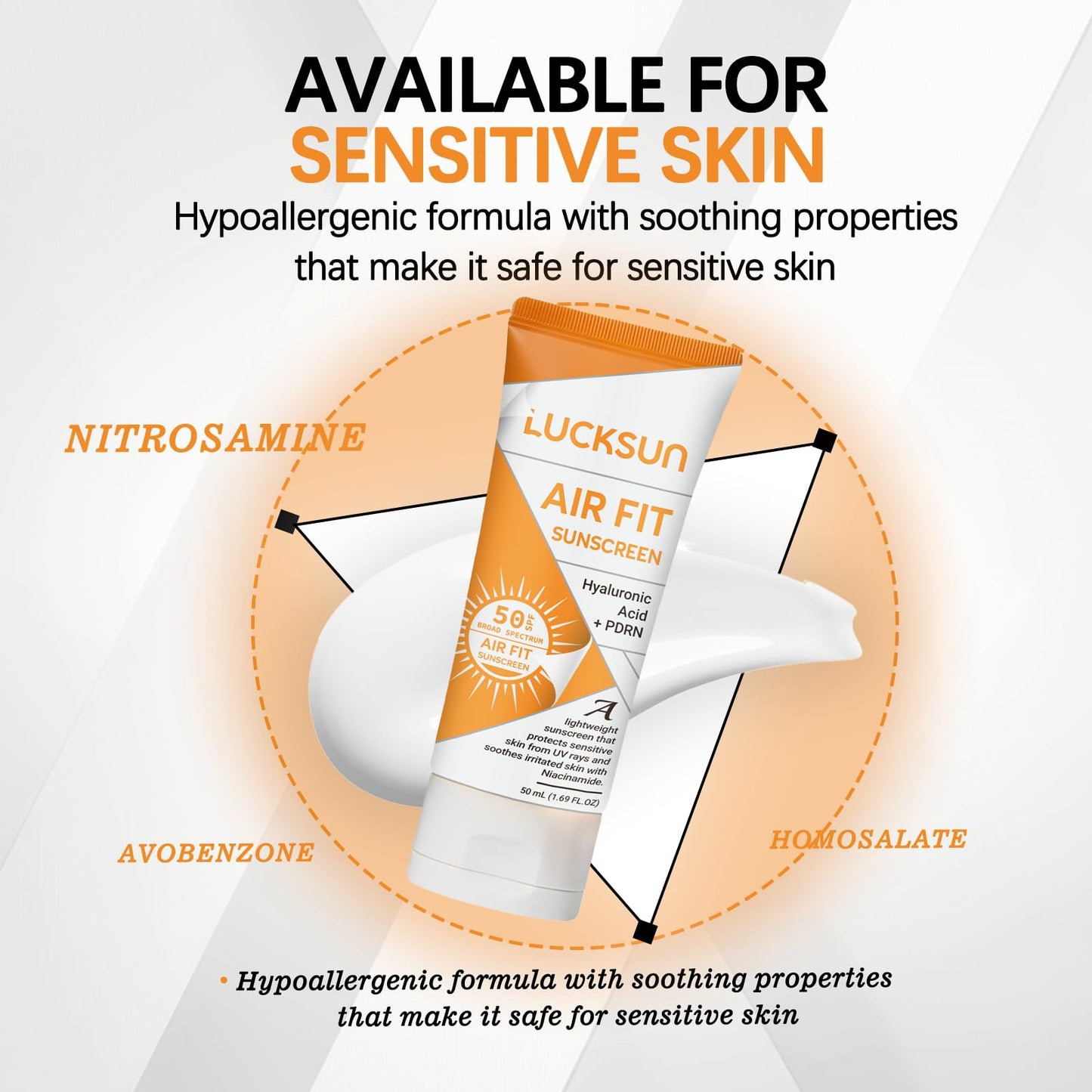 Air Fit Sunscreen SPF 50 PA++++ (2 Pack) – Lightweight Face & Body Sunblock with Hyaluronic Acid + PDRN, Non-Greasy, For Daily Outdoor Use, 1.69 fl oz Each (1)