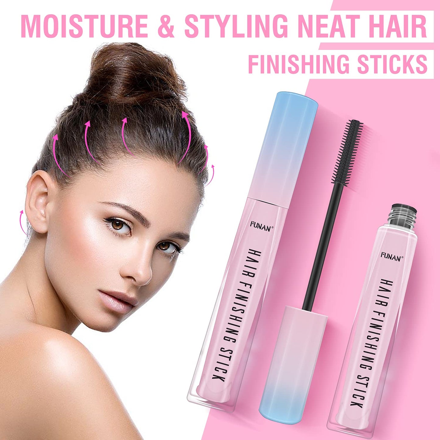 SUOFEIYA Hair Finishing Stick, Flyaway Feel Stick Hair, Small Broken Hairs Finishing Cream, Non-Greasy and Non-Sticky (2 Pack)