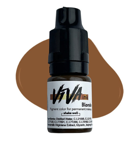 VIVA INK Eyebrow Permanent Makeup Ink Blonde Long Lasting Permanent Pigment for Microblading Saturated and Natural Colored Ink for Eyebrow Tattoo (0.2 oz)