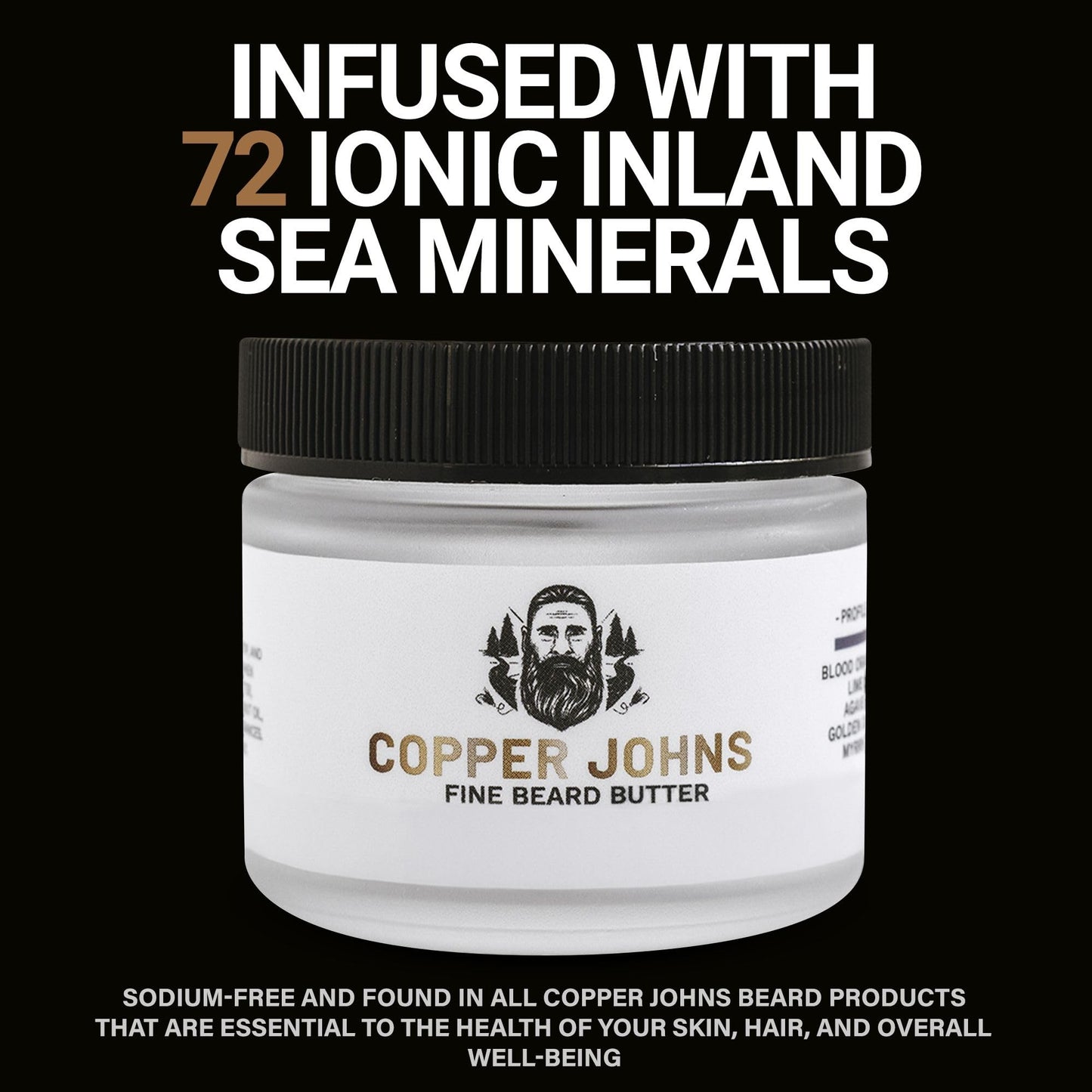 Copper Johns Beard Butter for Men–Shea Butter, Jojoba Oil & Sea Minerals, Non-Greasy Beard Cream Moisturizer–Softens, Hydrates & Styles for Healthy, Fresh Beards – Nightfall-Cologne Scent, 2oz