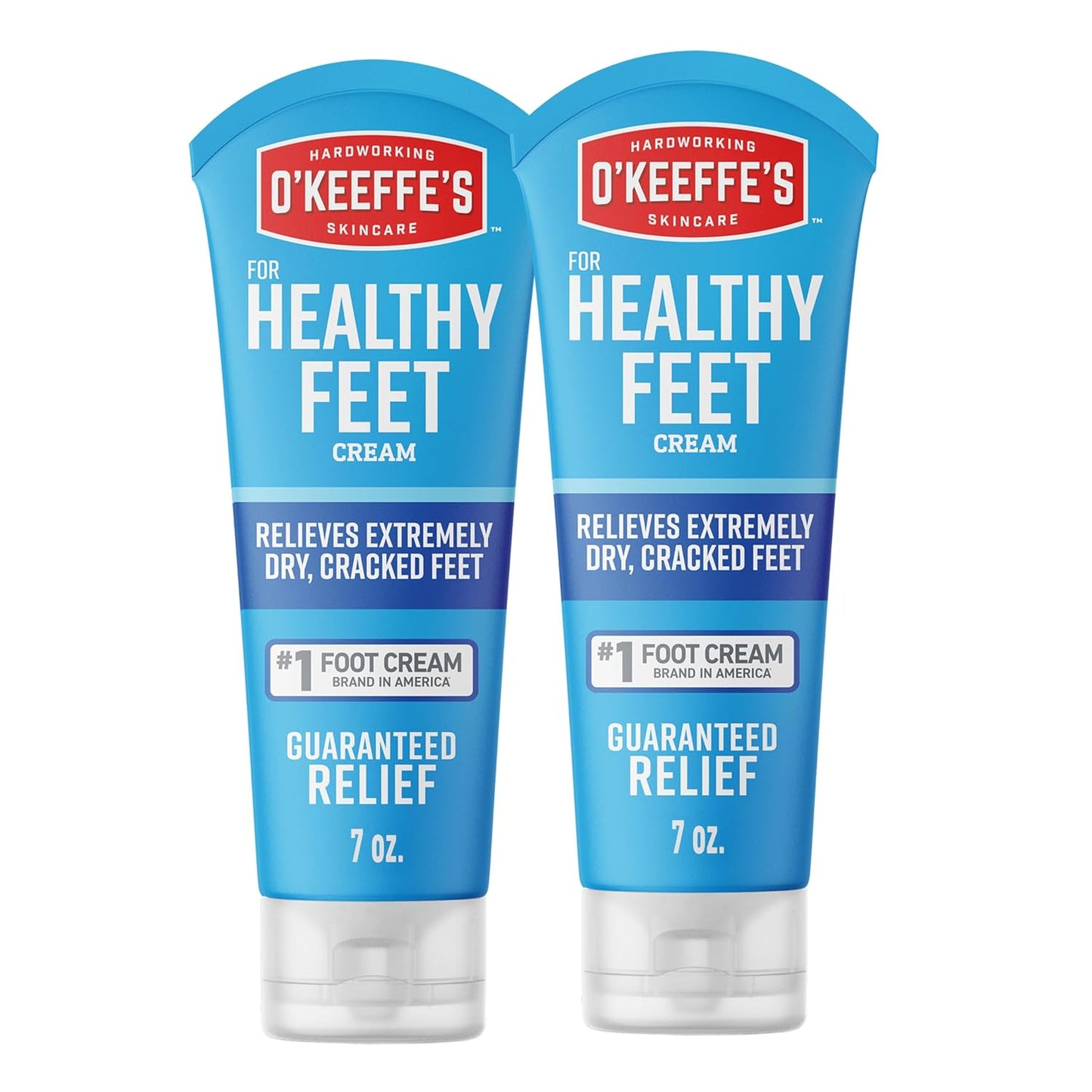 O'Keeffe's Foot Cream for Extremely Cracked Feet - 7 oz Tube | Moisturizing Repair Formula (2 Pack)