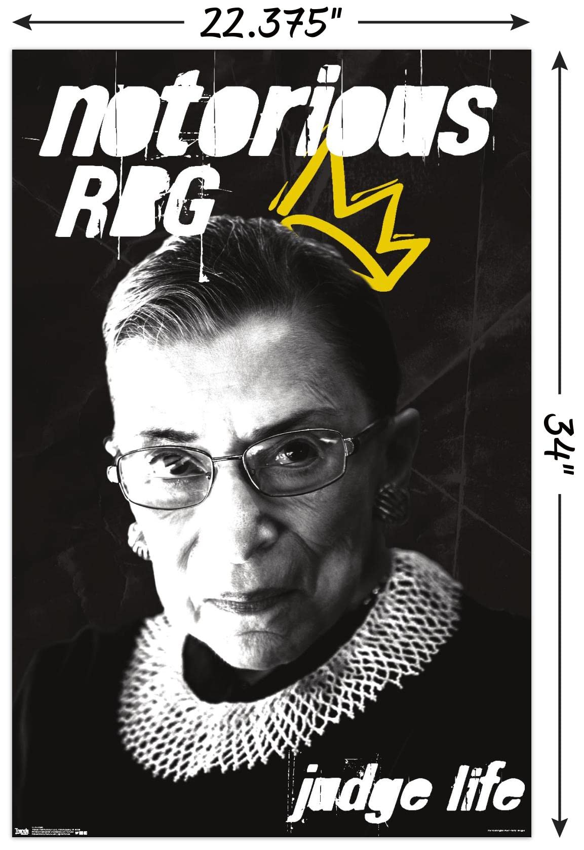 Trends International Ruth Bader Ginsburg (RBG) Wall Poster, 22.375" x 34", Unframed Version