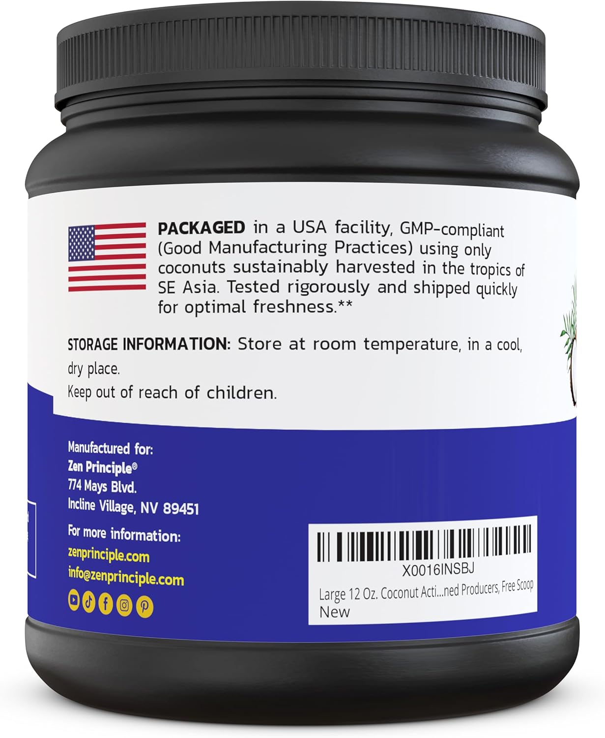 Coconut Activated Charcoal Powder - Teeth Whitening, Skin Rejuvenation & Digestive Support | 12 Oz