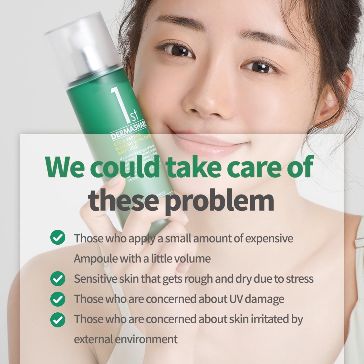 DERMASHARE FIRST CICA PEPTIDE BLEMISH ULTRA CLEAR AMPOULE First Cica Peptide Blemish Clear Ample Beauty Serum, Deer Peptide, Moisturizing, Aging Care, Hari, Large Capacity