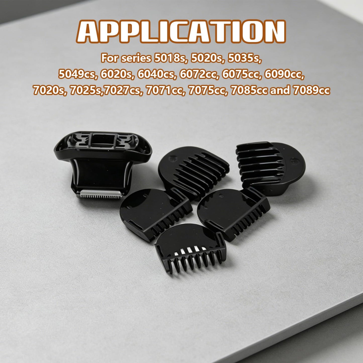 Luatoxry Beard Trimmer Head Replacement, Series 5/6/7 Replacement Beard Trimmer Guards with 5 Guards Combs Compatible with 5018s, 5020s, 5035s, 5049cs, 6020s, 6040cs, 7020s, 7025s