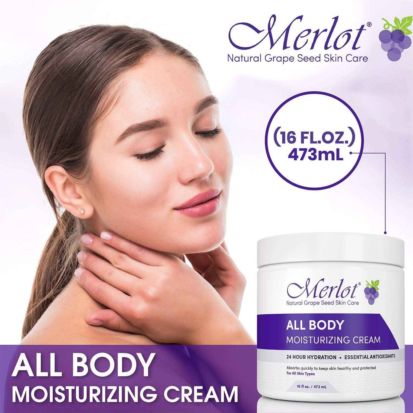 Merlot MOISTURIZING All BODY CREAM FOR ALL SKIN TYPES | 16 OZ