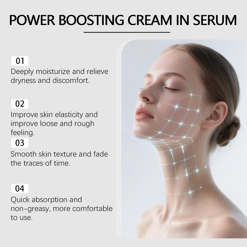 Deep Collagen Anti Wrinkle Cream in Serum 30ml, Deep Moisturizing Essence with Hyaluronic Acid For Soft/Smooth Skin, Reduces Dryness & Fine Lines, Boosts Elasticity (2PCS)