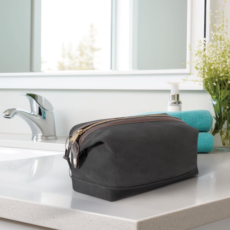 Rothco Canvas & Leather Travel Kit – Compact Vintage Toiletry Bag Dopp Kit Pouch