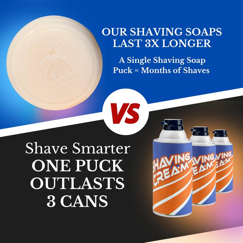 GENTS Men's Shaving Soap 97% All Natural Enriched With Shea Butter and Glycerin, Creates Rich Lather Form (6 Pack Variety)