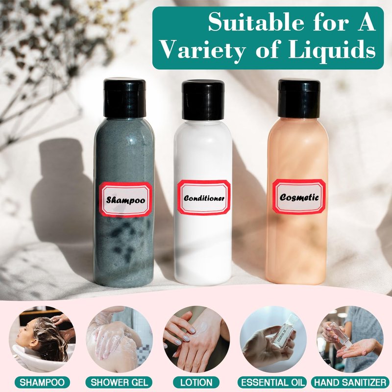 100pcs Empty 3.4 oz Travel Bottles with Flip Cap Tsa Approved Leakproof Plastic Squeeze Small Shampoo Bottles for Toiletries Liquids Travel Essentials Containers for Lotion, Party favors, Bulk Gifting