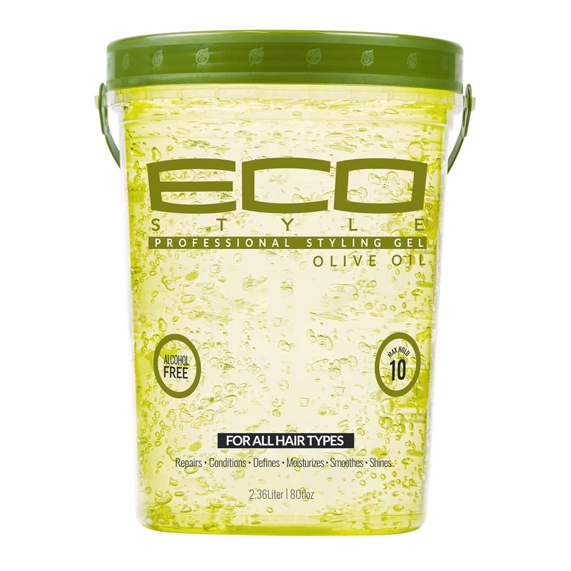 Eco Style Gel Olive Oil Styling Gel - Adds Shine & Tames Split Ends | 80 oz, Nourishing Formula for All Hair Types
