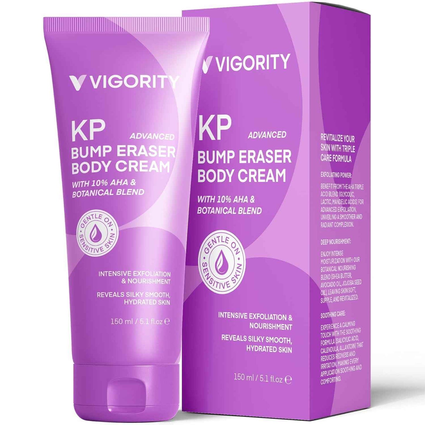 Vigority Keratosis Pilaris Treatment Cream with Lactic Acid – KP Body Bump Exfoliating Moisturizer for Rough, Bumpy, Dry & Flakey Skin, Strawberry Legs – 5.1 Oz