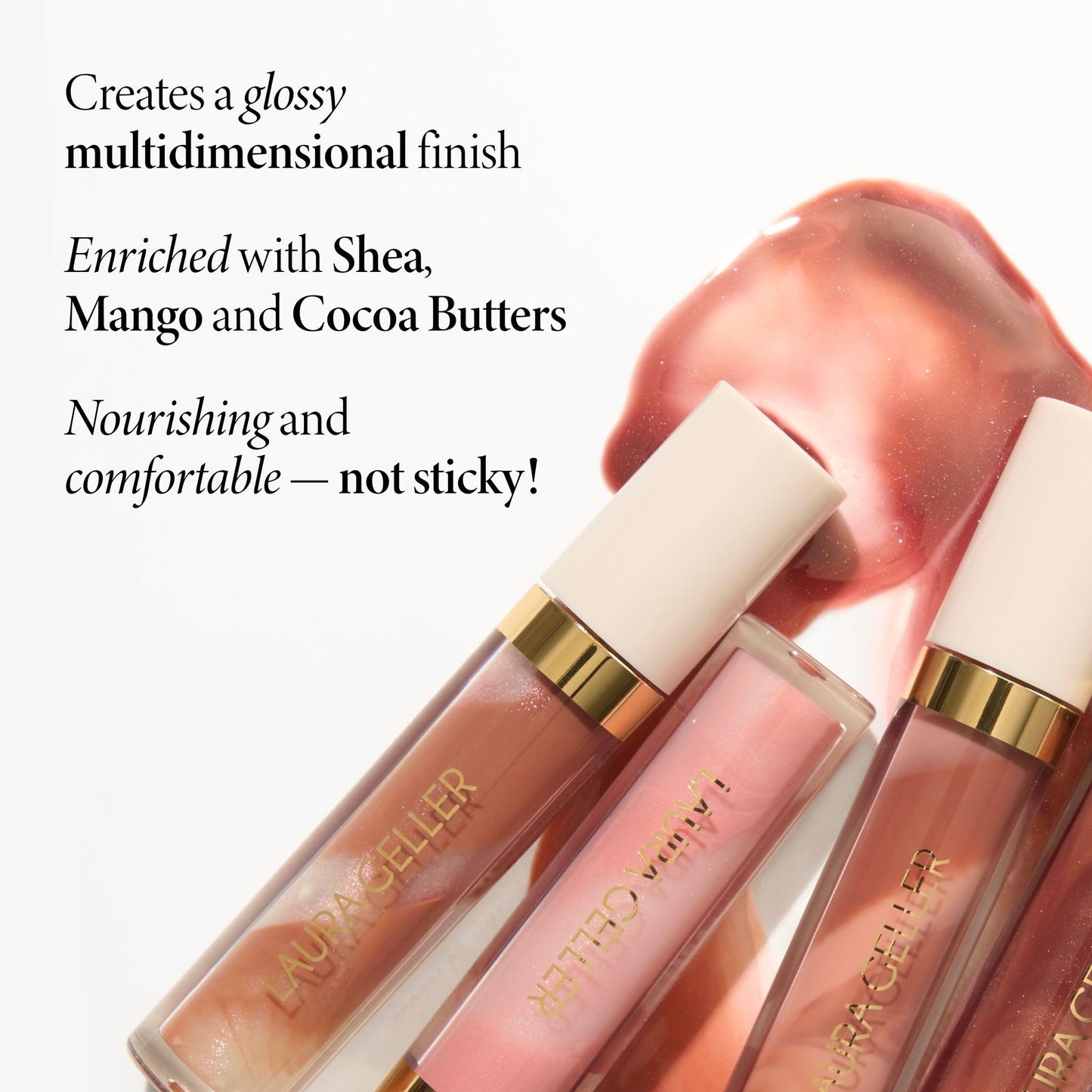 LAURA GELLER NEW YORK Italian Marble Glossy Lip Tint - Moisturizing Lip Gloss - Enriched with Shea, Mango and Cocoa Butters (02 Rosé Spritz)