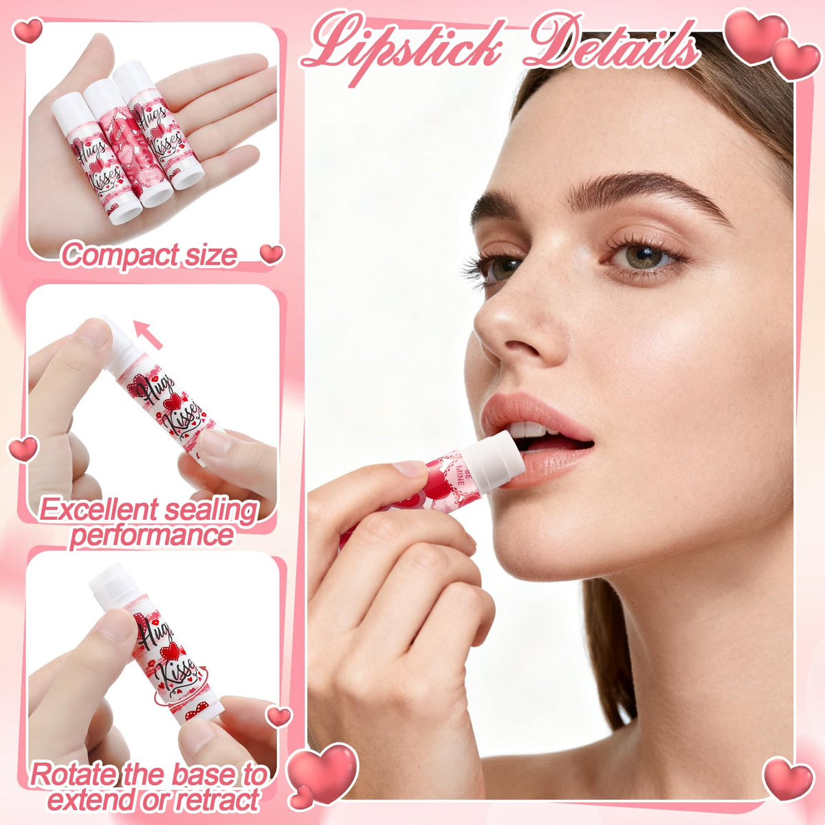 Demissle 24 Sets Bulk Hand Cream & Lip Balm Party Favors for Women – Red Heart Candy Moisturizing Hand Lotion Set, Mother's Day Basket Stuffers Gifts, Teacher & Coworker Appreciation Goodie Bags
