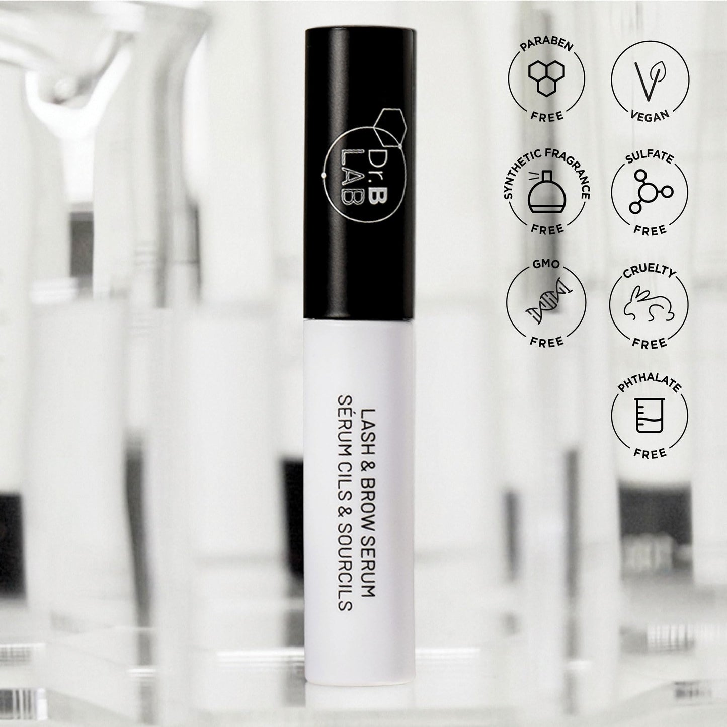 Dr. Brandt Dr. B Lab Lash & Brow Serum - Growth & Conditioning Formula for Longer, Fuller Hair Follicles - 0.17 fl oz