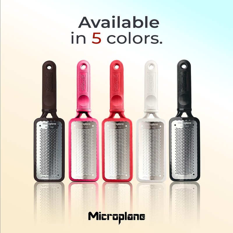 Microplane Colossal Foot File Scraper - The Original Stainless Steel Foot Rasp, Dead Skin/Callus Remover for Feet, Gentle Foot Scrubber, Pedicure Tools for Salon-Quality Foot Care, Brown