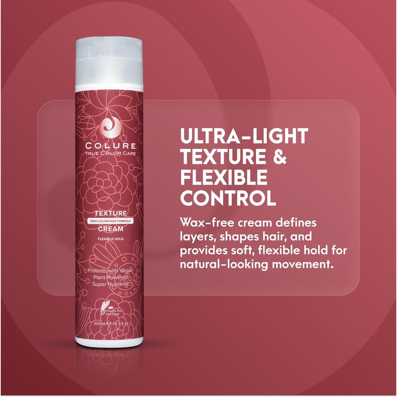 COLURE Texture Cream 10 oz - Ultra Light Shaping and Defining Hair Styling Cream with Professional Color Protection