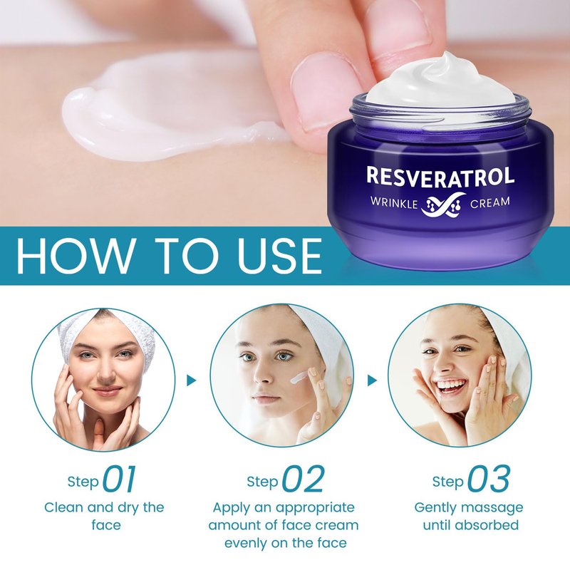 Resveratrol Wrinkle Cream - Skin Barrier Repair Face Moisturizer for Enhanced Hydration & Reduced Sensitivity | 1.7 oz
