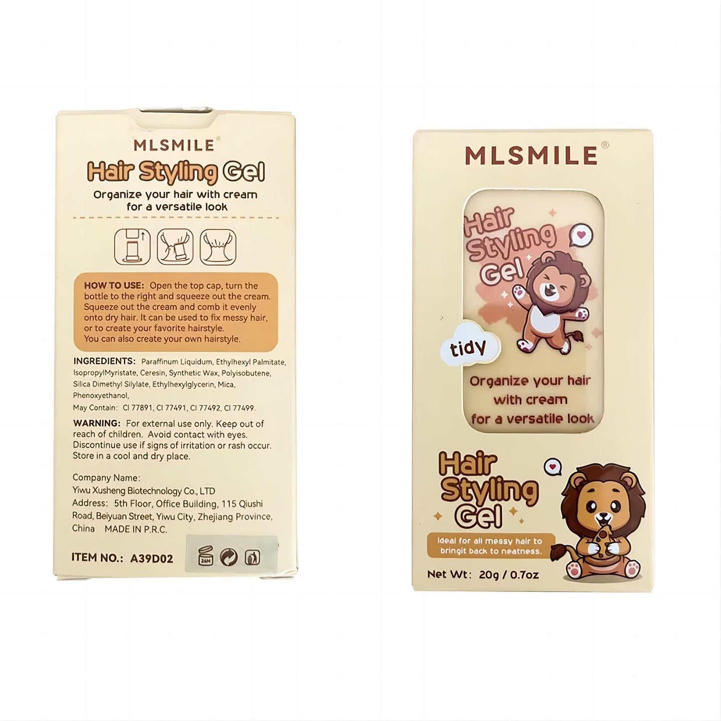 MINXUEYEN Hair Styling Gel for Kids, Children's Hair Wax Stick - Built-in Comb 2-in-1 Hair Finishing Stick, Natural Ingredients Refreshing and Non-Greasy, Easy to Styling, 0.71oz, Clear